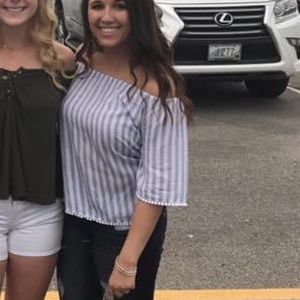 Off the shoulder striped top